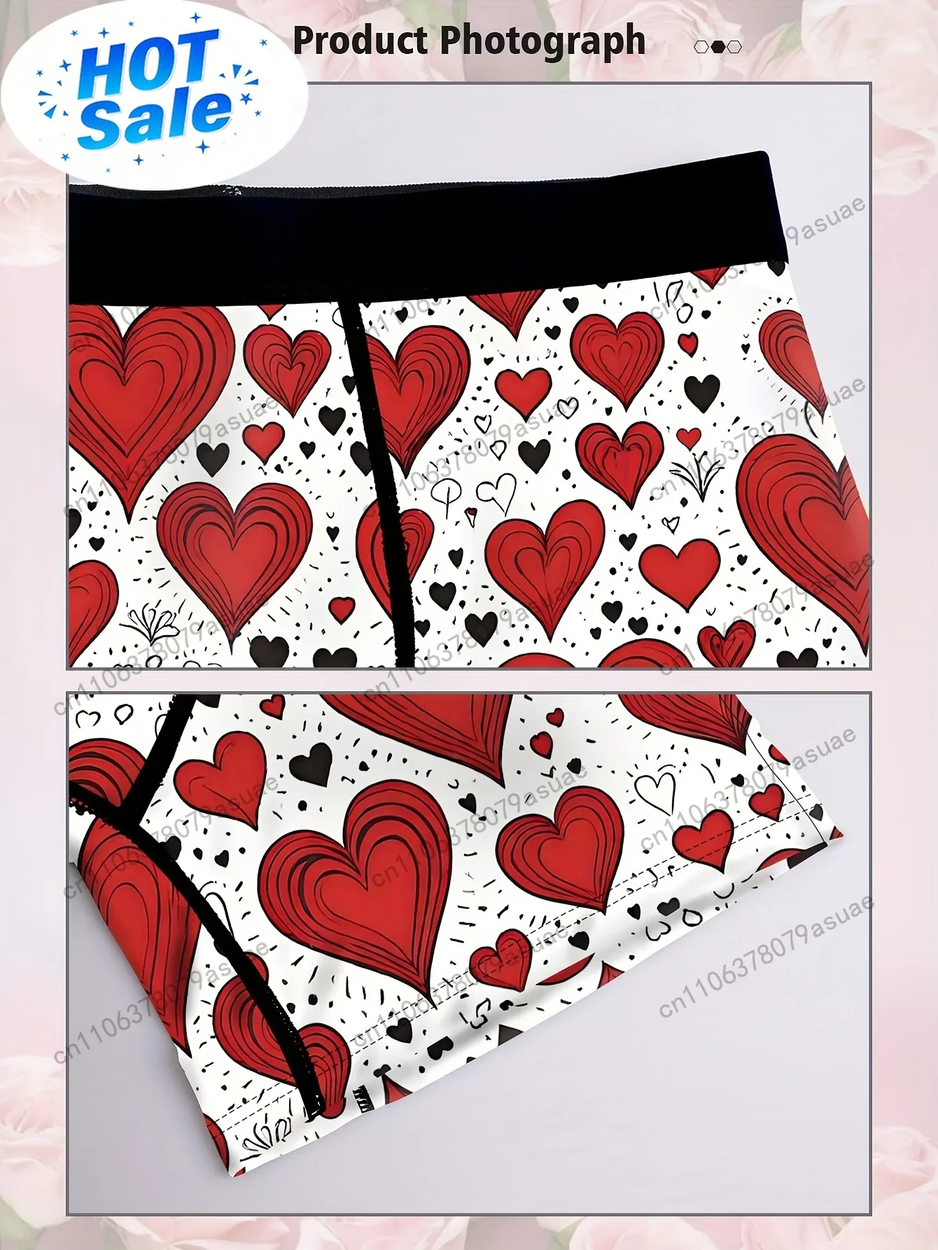 1pc Men'S Heart Print Boxer Br - Quick Dry Underwear 评论和价格